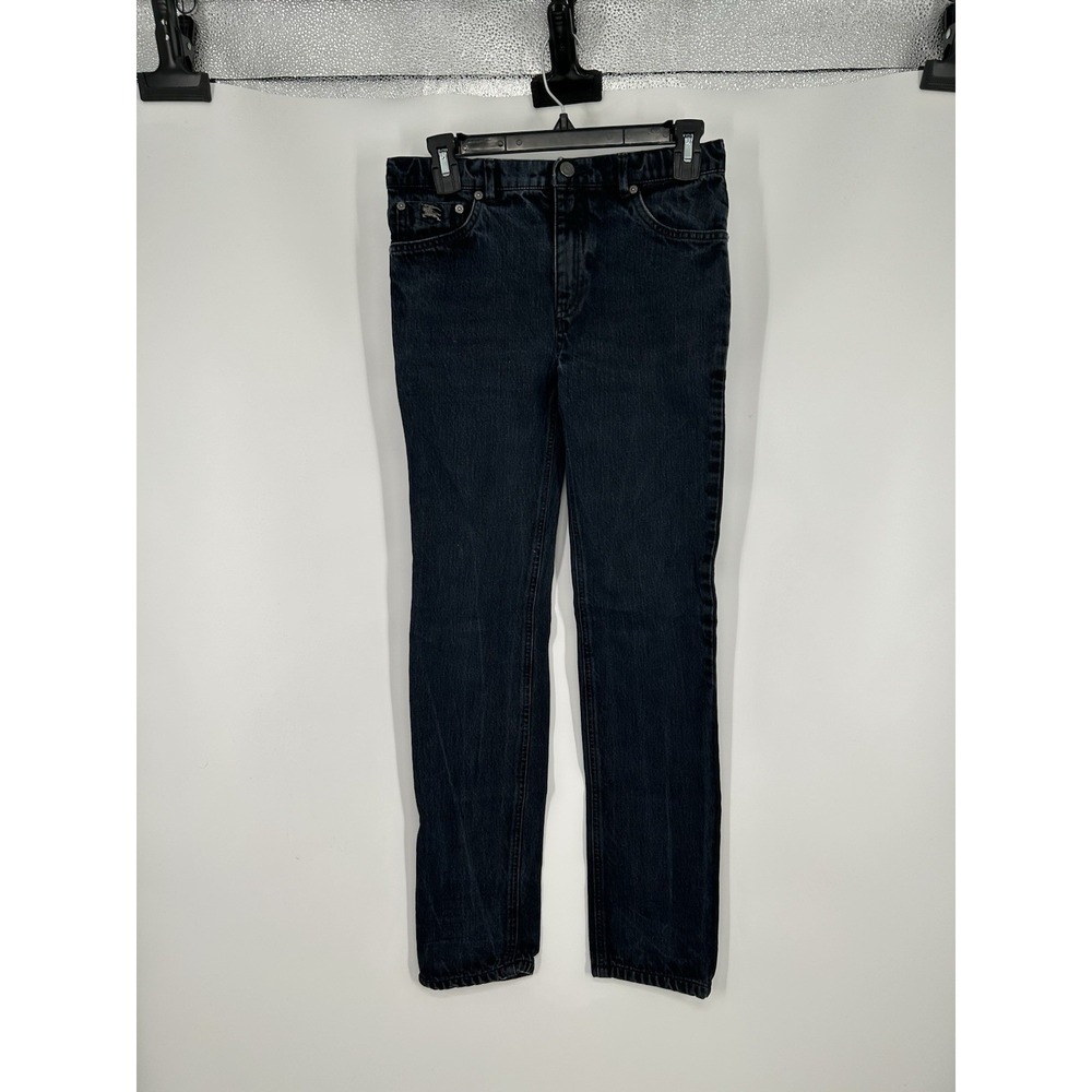 Burberry London Jeans Slim Fit Leg Black Blue Denim Pants Youth Girls 14Y 28x28